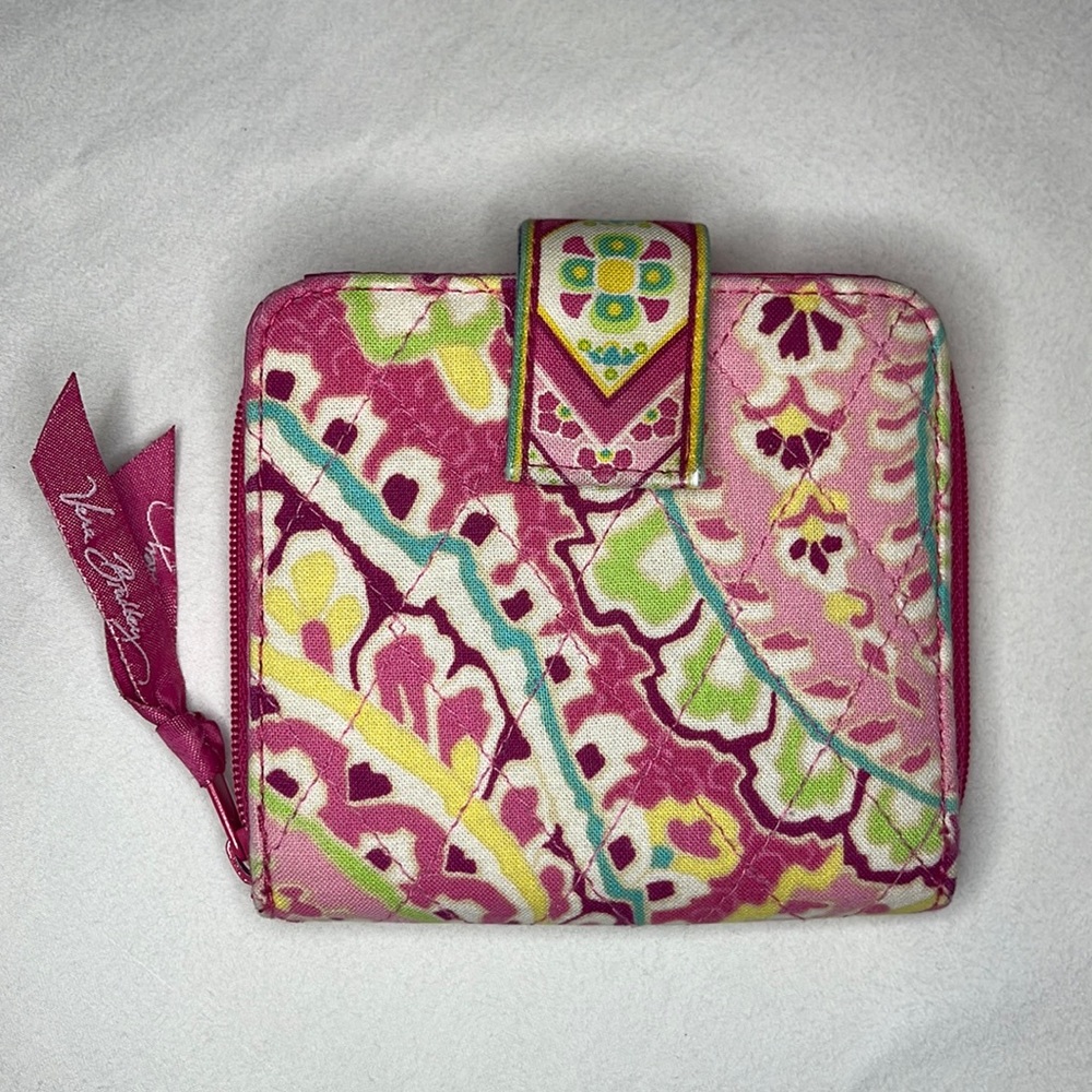 Vera Bradley Capri Melon Mini ZIP WALLET w/ ID for PURSE Tote BACKPACK Bag